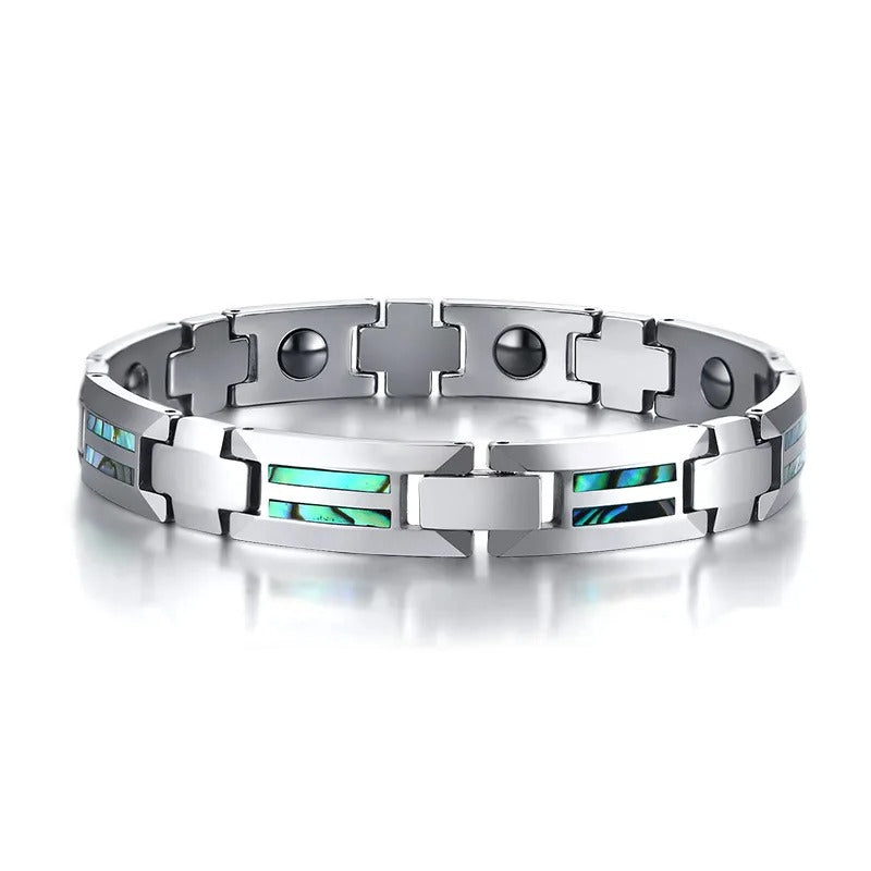 Magnetic Mematite 10mm Shell Pearl Tungsten Bracelet