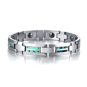 Magnetic Mematite 10mm Shell Pearl Tungsten Bracelet