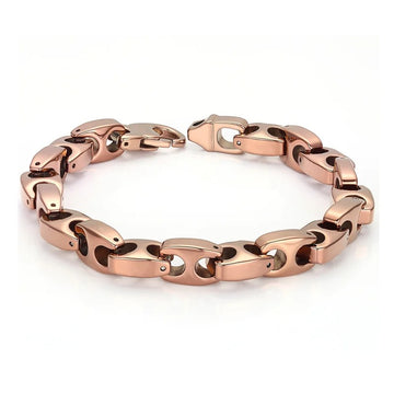 Heavy Rose Gold Link Chain Tungsten Bracelet