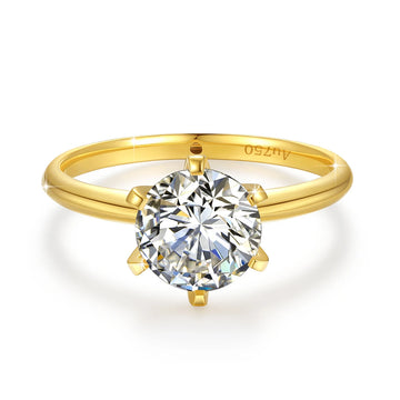 18K Gold Moissanite Diamond Engagement Ring