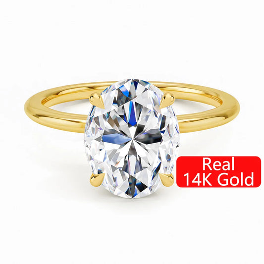 14K Gold Oval Moissanite diamond Rings