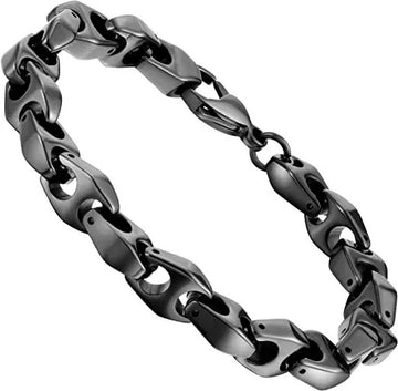 Heavy Black Link Chain Tungsten Bracelet
