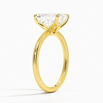 14K Gold Emerald Cut Moissanite Diamond Rings