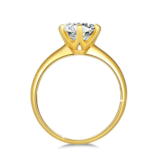 18K Gold Moissanite Diamond Engagement Ring
