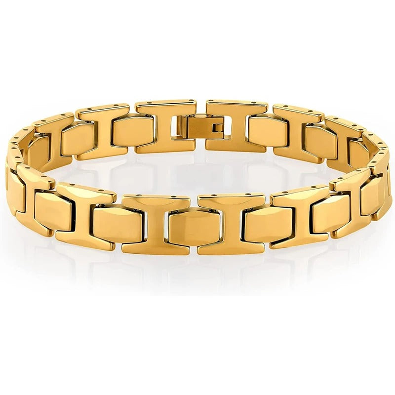 High Polished Gold Premuim Desgin Tungsten Bracelet