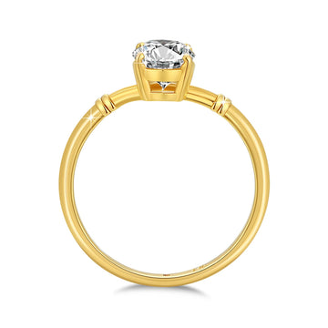 1.5ct Oval Moissanite diamond 14K Gold Ring