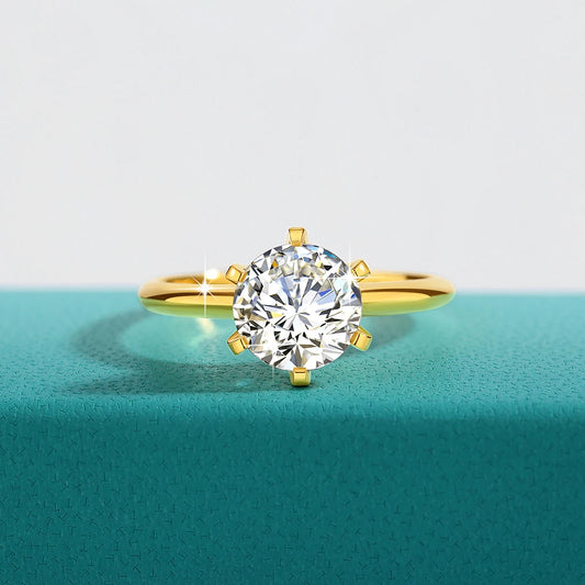 18K Gold Moissanite Diamond Engagement Ring