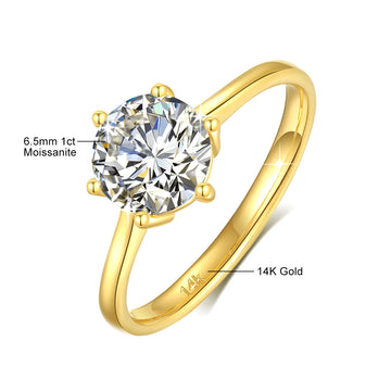 Moissanite Diamond Engagement Rings 14K Gold