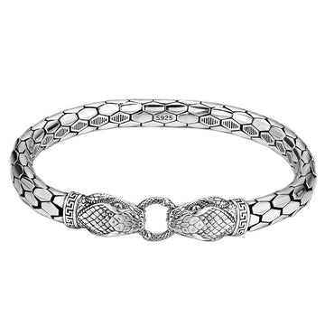 Retro Silver Snake Bone Chain Men's Bracelet