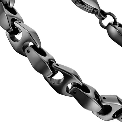 Heavy Black Link Chain Tungsten Bracelet