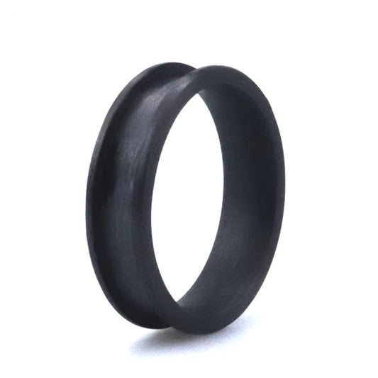 6mm Black Carbon Fiber Ring Single Groove Comfort Fit