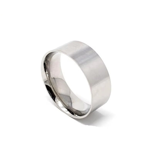 8mm Brushed Titanium Ring Blank for Inlay