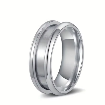 High Polish Titanium Ring Blanks Classic Inlay