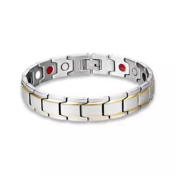 Magnetic Titanium Steel Bracelet Silver and Gold